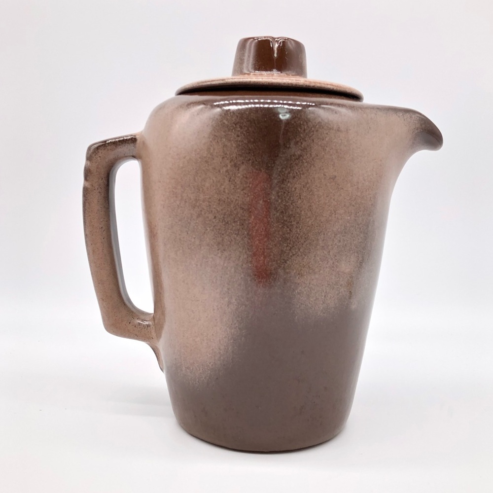 Frankoma Pottery Brown Satin 5T Plainsman Pitcher with Lid